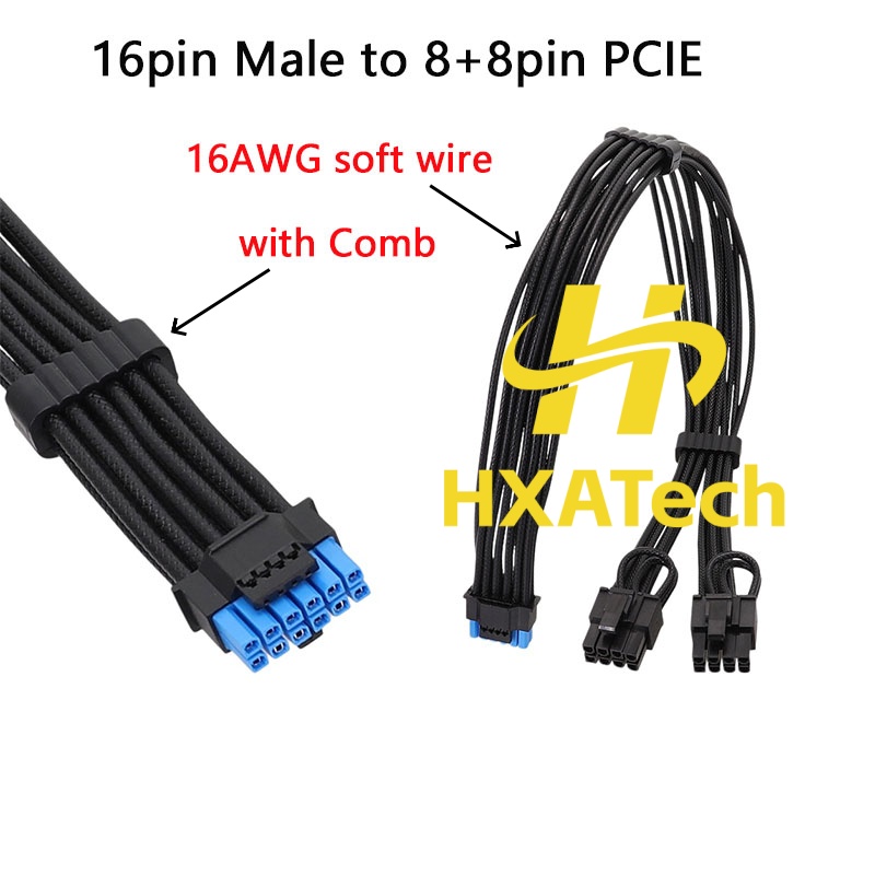 Dual 8Pin To 16Pin 12Vhpwr Cable - HXATech-Colorful Kabel zasilający do kart graficznych